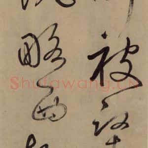 宋代 鲜于枢 草书《鲜于枢.杜甫魏将军歌之三》毛笔书法草书作品图片欣赏