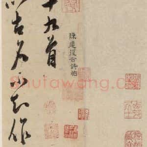 明代 陈道复 草书《古诗十九诗上之一》毛笔书法草书作品图片欣赏