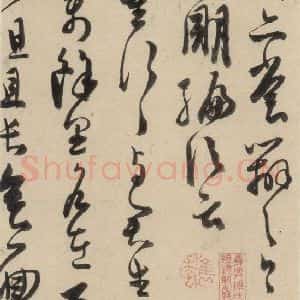 明代 陈道复 草书《古诗十九诗上之六》毛笔书法草书作品图片欣赏