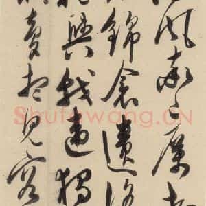 明代 陈道复 草书《古诗十九诗下之十》毛笔书法草书作品图片欣赏