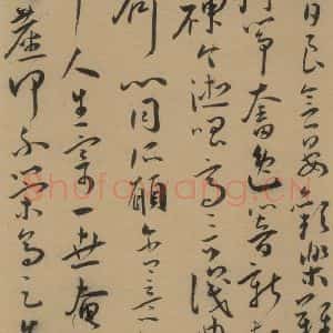 明代 王宠 草书《王宠古诗十九首 之五》毛笔书法草书作品图片欣赏