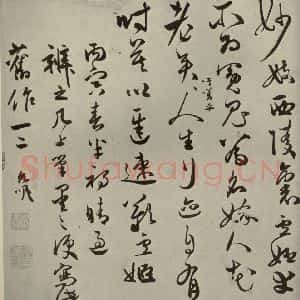明代 祝允明 草书《诗翰 之十》毛笔书法草书作品图片欣赏