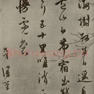 明代 祝允明 草书《诗翰 之二十二》毛笔书法草书作品图片欣赏