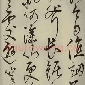 明代 王鏊 草书《悯松诗 之十三》毛笔书法草书作品图片欣赏