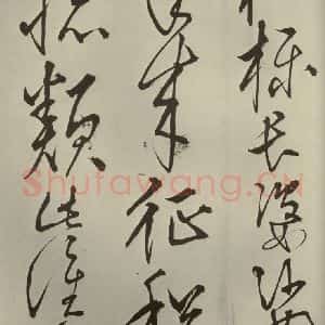 明代 王鏊 草书《悯松诗 之十四》毛笔书法草书作品图片欣赏