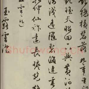 明代 朱潢南 草书《应制诗之五》毛笔书法草书作品图片欣赏
