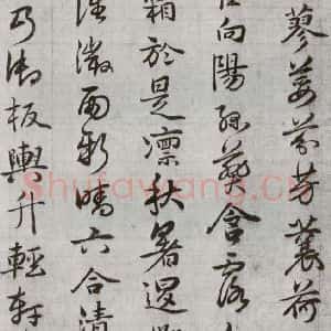 明代 廖道南 行书《临赵孟頫书潘岳闲居赋并序 之十七》毛笔书法行书作品图片欣赏