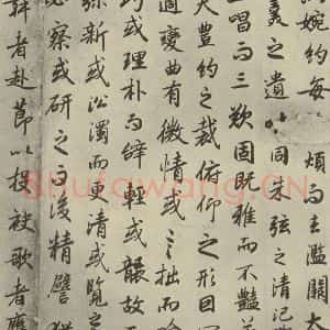 唐代 陆柬之 行楷书《陆机文赋 之十二》毛笔书法行楷书作品图片欣赏
