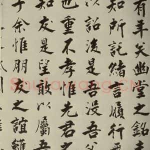 宋代 张即之 楷书《李衎墓志铭 之七》毛笔书法楷书作品图片欣赏