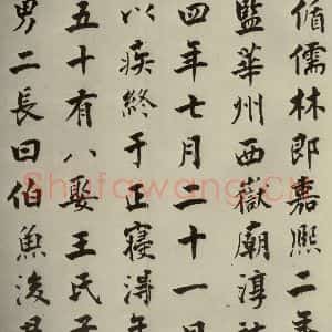 宋代 张即之 楷书《李衎墓志铭 之十二》毛笔书法楷书作品图片欣赏