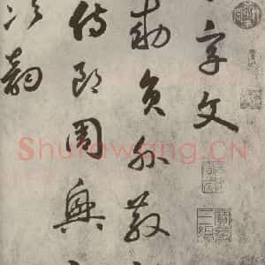 元代 边武 草书《千文之一》毛笔书法草书作品图片欣赏