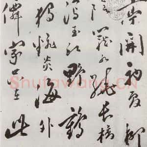 明代 朱曰藩 行草书《元明书翰(49)诗⑴》毛笔书法行草书作品图片欣赏