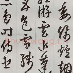 明代 周天球 草书《元明书翰(53)杜少陵诗四首⑵》毛笔书法草书作品图片欣赏