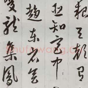 明代 周天球 草书《元明书翰(53)杜少陵诗四首⑸》毛笔书法草书作品图片欣赏