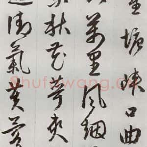 明代 周天球 草书《元明书翰(53)杜少陵诗四首⑹》毛笔书法草书作品图片欣赏
