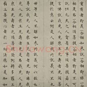 明代 文震孟 楷书《金刚般若波罗蜜经 (29)》毛笔书法楷书作品图片欣赏
