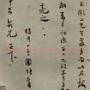 明代 张环 草书《名人翰墨 (二)之十二》毛笔书法草书作品图片欣赏