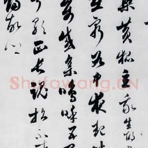 明代 娄坚 草书《娄坚书杜甫干元中寓居同古县作歌七首(7)》毛笔书法草书作品图片欣赏