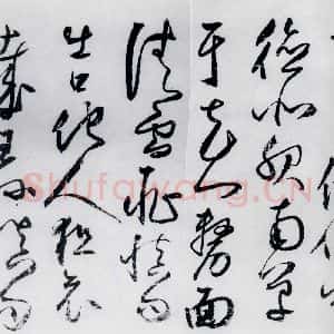 明代 丰坊 草书《丰坊书杜甫哀王孙等二首(7)》毛笔书法草书作品图片欣赏