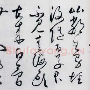 明代 丰坊 草书《丰坊书杜甫哀王孙等二首(17)》毛笔书法草书作品图片欣赏