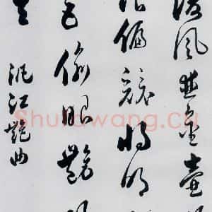 明代 娄坚 草书《娄坚书杜甫 李白诗十首(2)》毛笔书法草书作品图片欣赏