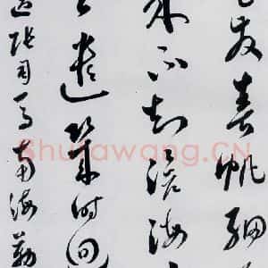 明代 娄坚 草书《娄坚书杜甫 李白诗十首(6)》毛笔书法草书作品图片欣赏