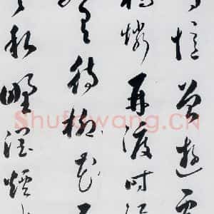 明代 娄坚 草书《娄坚书杜甫 李白诗十首(7)》毛笔书法草书作品图片欣赏