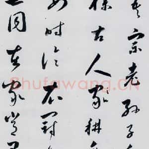 明代 娄坚 草书《娄坚书杜甫 李白诗十首(11)》毛笔书法草书作品图片欣赏