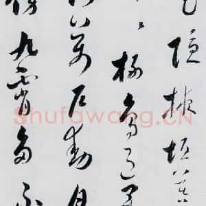 明代 娄坚 草书《娄坚书杜甫 李白诗十首(19)》毛笔书法草书作品图片欣赏