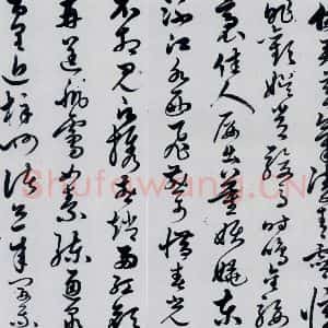 明代 胡正 草书《胡正书岑参 杜甫诗三首(4)》毛笔书法草书作品图片欣赏