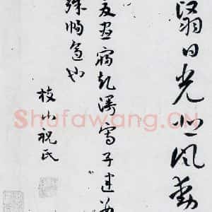 明代 祝允明 草书《祝允明书曹植杂诗等十三首(14)》毛笔书法草书作品图片欣赏