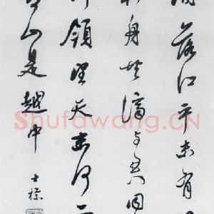 清代 查士标 草书《查士标书王昌龄诸人诗十首(4)》毛笔书法草书作品图片欣赏