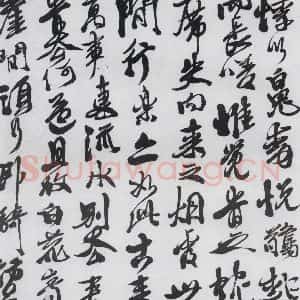 明代 徐渭 草书《徐渭书李白诸人诗五首(25)》毛笔书法草书作品图片欣赏