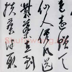 明代 陈淳 草书《陈淳书李白诗五首(12)》毛笔书法草书作品图片欣赏