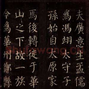 唐代 颜真卿 楷书《郭公庙碑铭(上) 之六》毛笔书法楷书作品图片欣赏