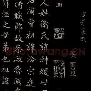 元代 赵孟頫 楷书《卫宜人墓志 之一》毛笔书法楷书作品图片欣赏