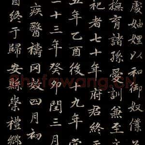 元代 赵孟頫 楷书《卫宜人墓志 之四》毛笔书法楷书作品图片欣赏