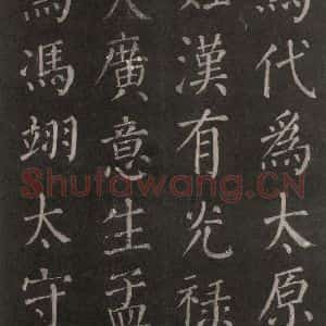唐代 颜真卿 楷书《郭家庙碑 忠义堂本之八》毛笔书法楷书作品图片欣赏