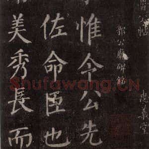 唐代 颜真卿 楷书《郭家庙碑 忠义堂本之三十六》毛笔书法楷书作品图片欣赏