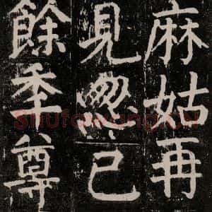 唐代 颜真卿 楷书《麻姑仙坛记 大字本之十三》毛笔书法楷书作品图片欣赏
