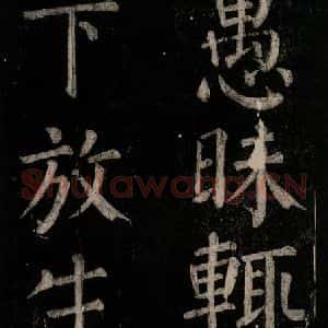 唐代 颜真卿 楷书《乞题放生池额表 之十六》毛笔书法楷书作品图片欣赏