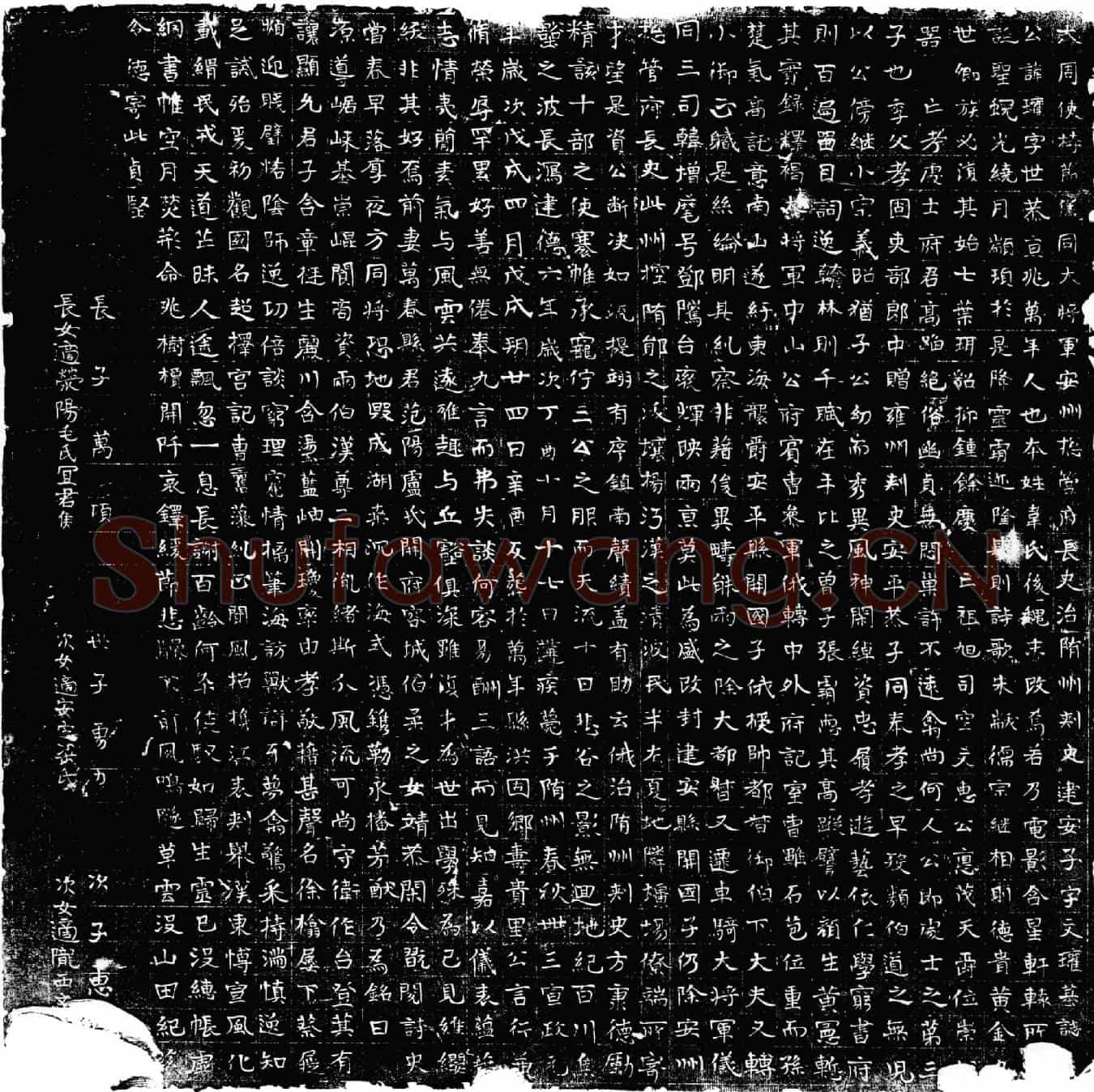 北朝宇文瓘墓誌(大周使持节仪同大将军安州总管府长史治随州刺史建安子宇文瓘墓誌)