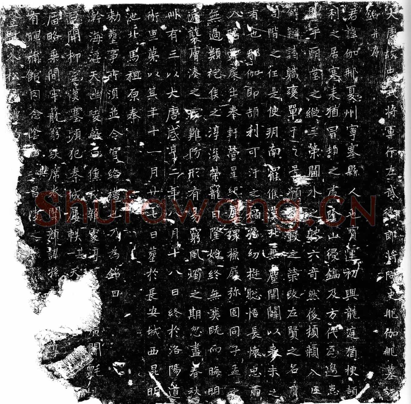 唐阿史那伽那墓誌(大唐故忠武将军行左武卫郎将阿史那伽那墓誌铭并序)