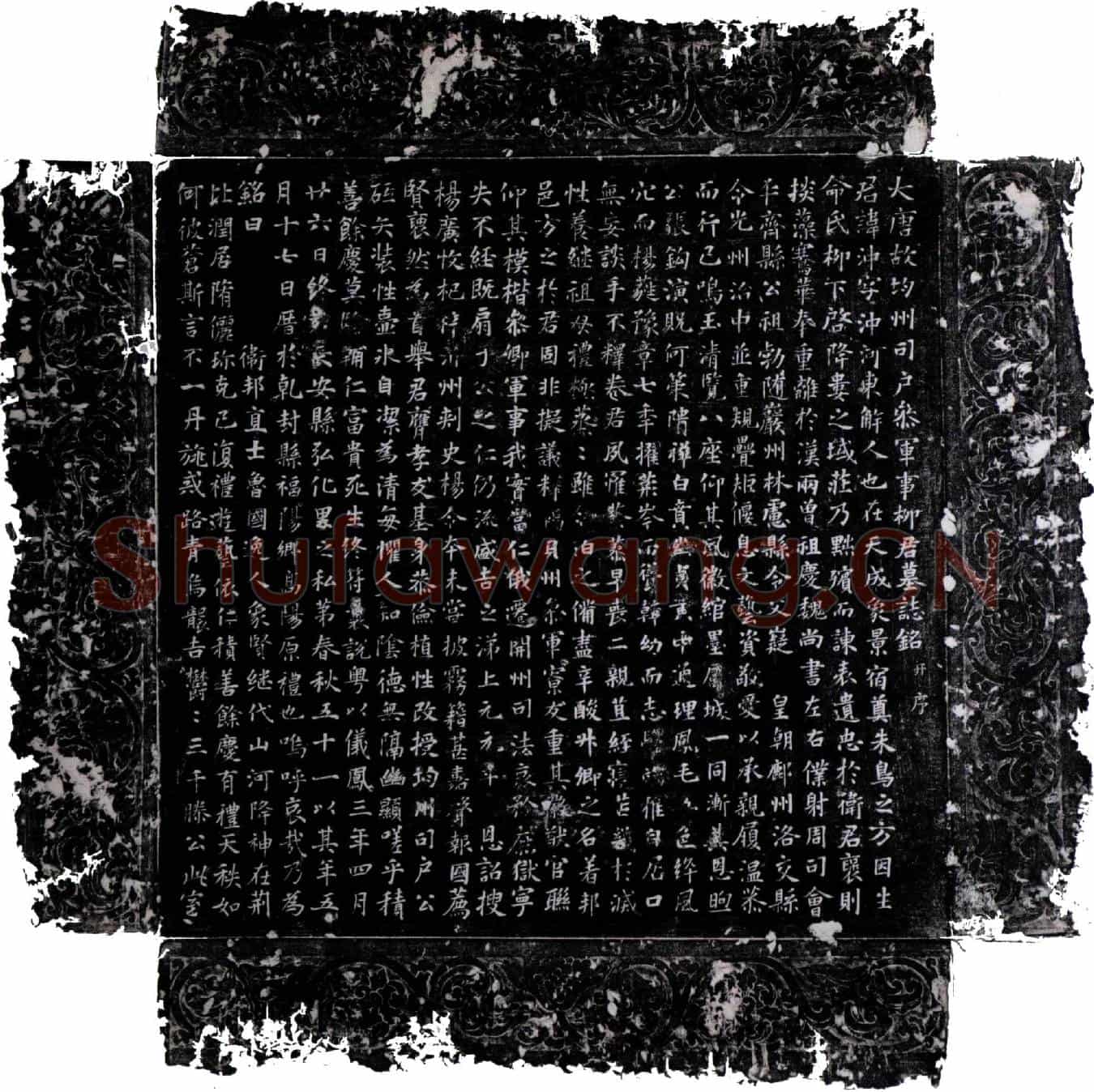 唐柳沖墓誌(大唐故均州司户参军事柳君墓誌铭并序)