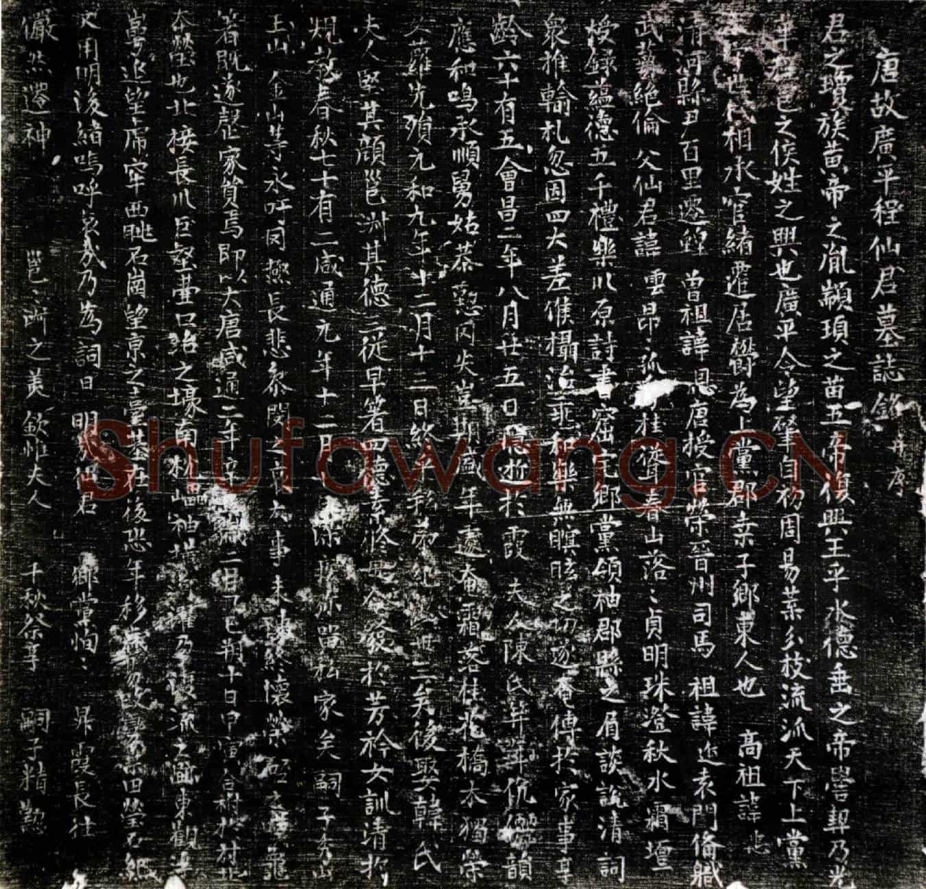 唐程云墓誌(唐故广平程仙君墓誌铭并序)