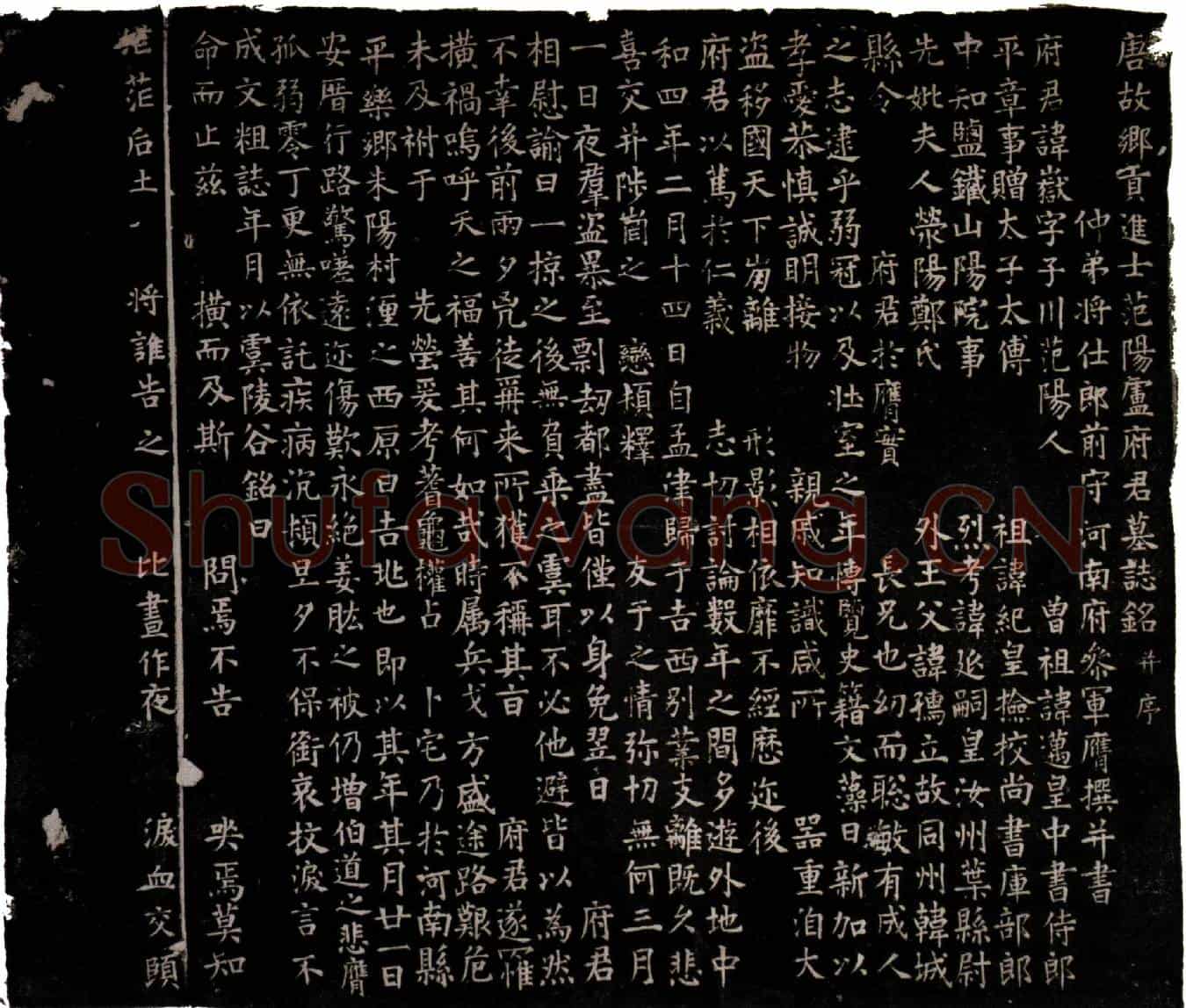 唐卢岳墓誌(唐故乡贡进士范阳卢府君墓誌铭并序)