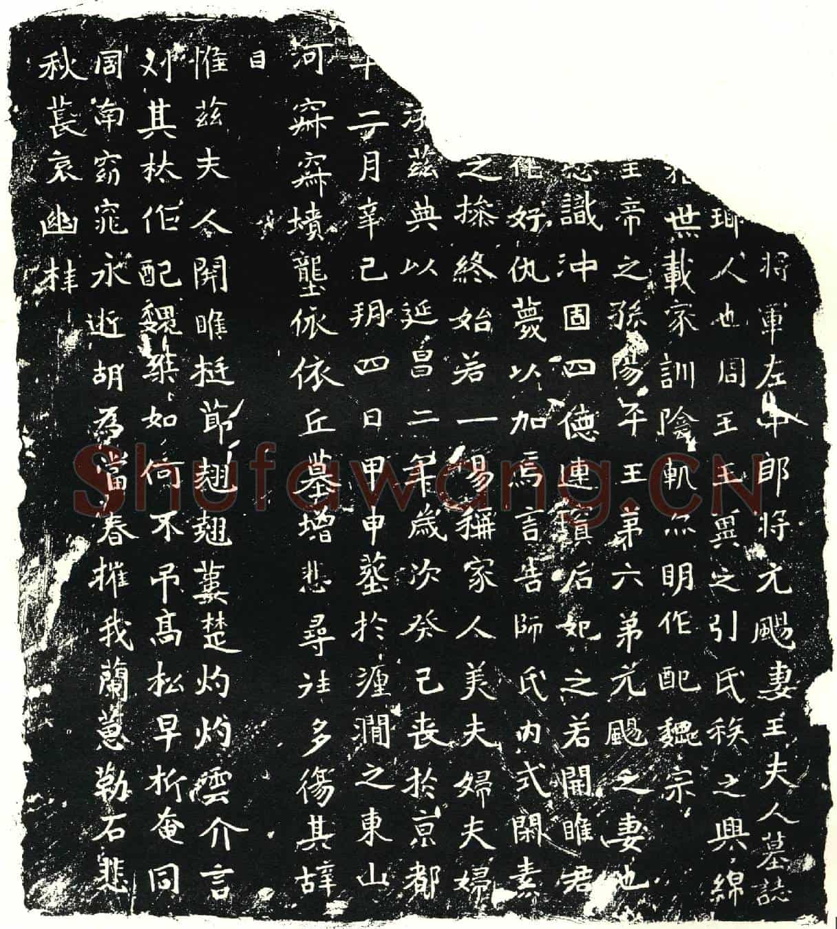 北朝元飏妻王氏墓誌(囗囗囗囗将军左中郎将元飏妻王夫人墓誌)