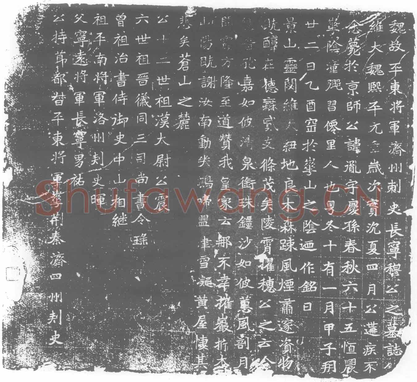北朝杨胤墓誌(魏故平东将军济州刺史长宁穆公之墓誌铭)