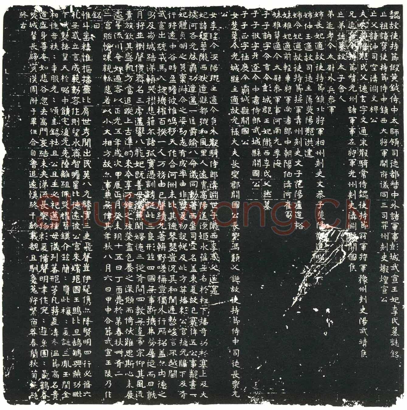 北朝李媛华墓誌(魏故使持节假黄钺侍中太师领司徒都督中外诸军事彭城武宣王妃李氏墓誌铭)