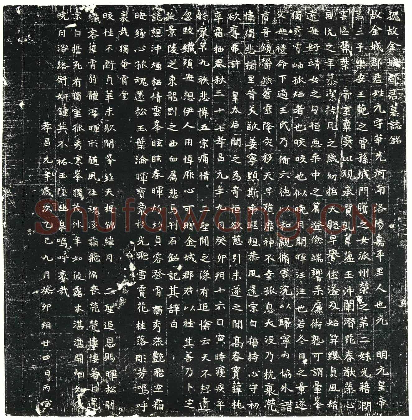 北朝元华光墓誌(魏故金城郡君墓誌铭)